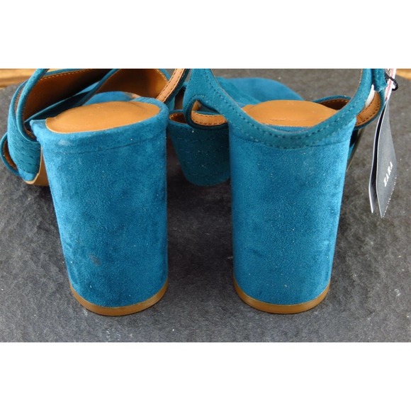 Zara Sz 36 M Blue Ankle Strap Leather Women Sandals - Picture 5 of 7